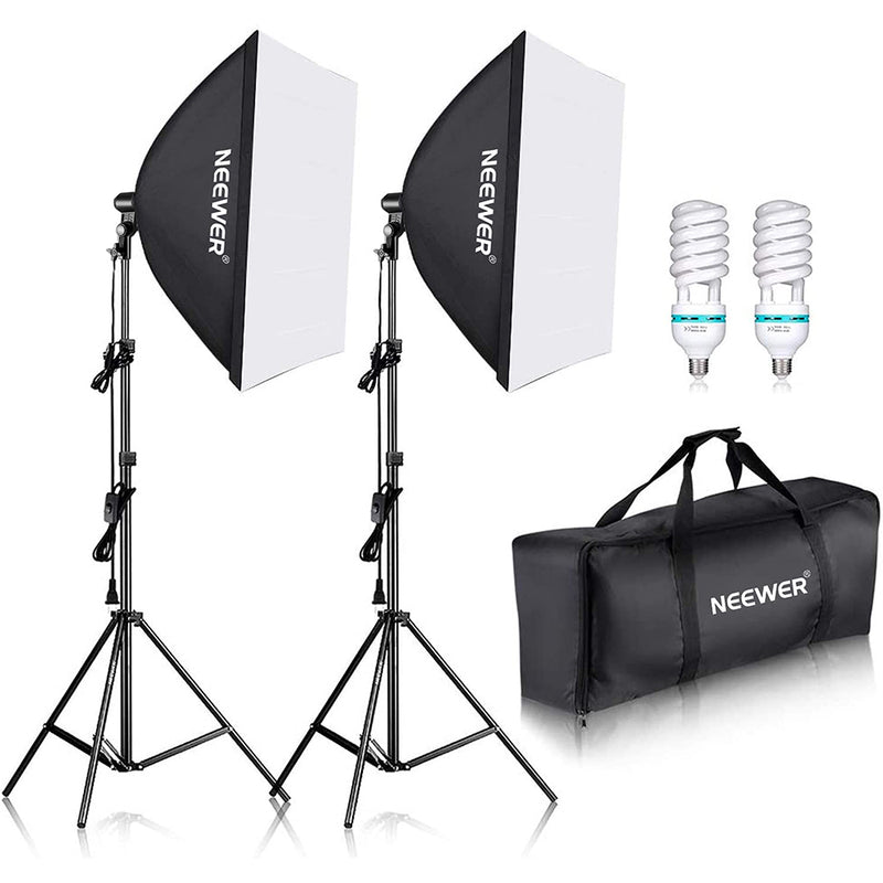 Neewer 700W Professional Photography 24x24 inches/60x60 Centimeters Softbox with E27 Socket Light Lighting Kit