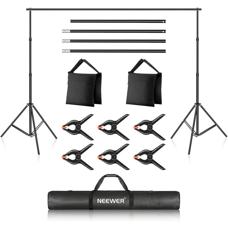 Neewer Photo Studio Backdrop Support System, 10ft/3m Wide 7ft/2.1m High Adjustable Background Stand