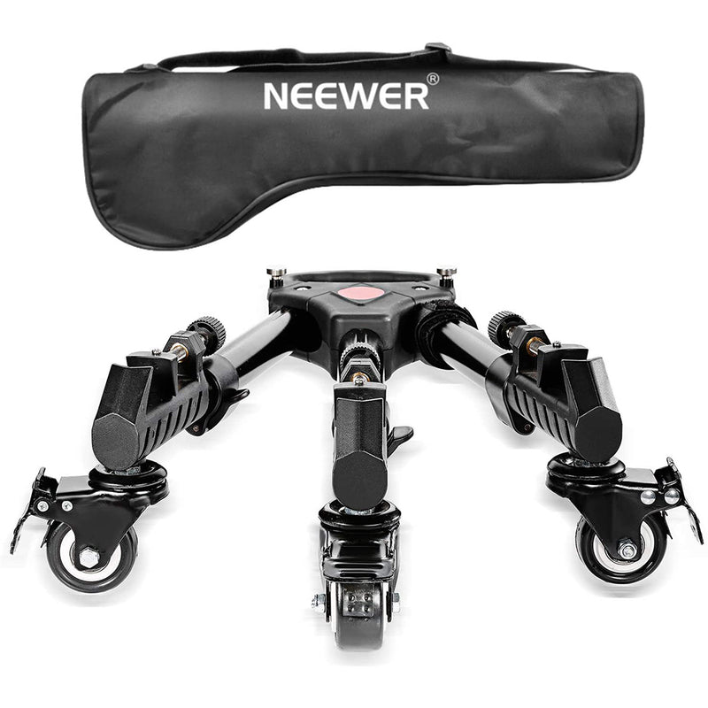 Neewer Photography Professional Heavy Duty Tripod Dolly with Rubber Wheels and Adjustable Leg Mounts