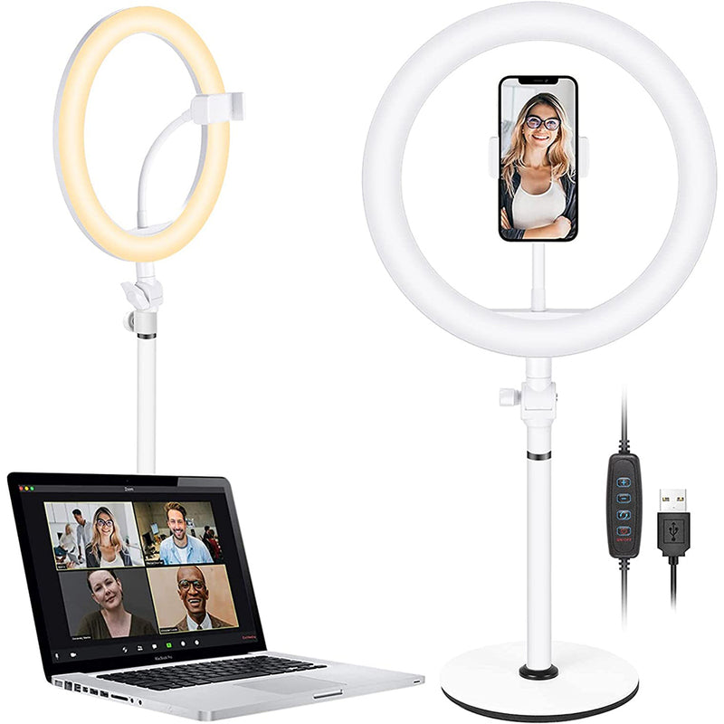 Neewer Selfie Ring Light for Laptop Computer, 10" Dimmable Desktop LED Circle Light