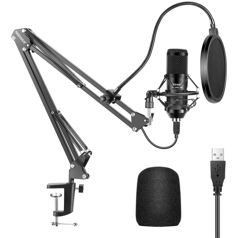 Neewer USB Microphone Kit 192KHZ/24BIT Plug&Play Computer Cardioid Mic Podcast
