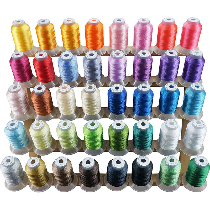 New Brothread 40 Brother Colors Polyester Embroidery Machine Thread Kit 500M (550Y)