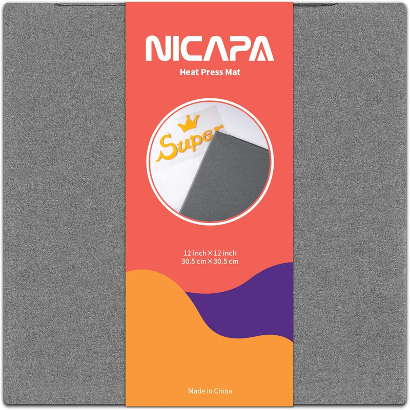 Nicapa 12x12 inch Heat Press Mat for Cricut Easypress Heating Transfer
