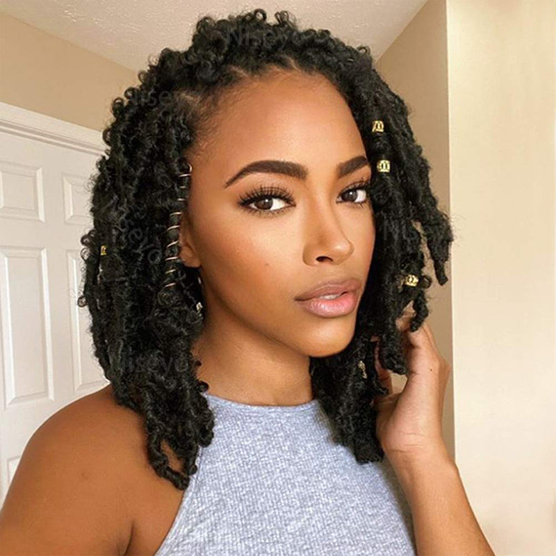 Niseyo 6 Packs Butterfly Locs Crochet Hair, 12 Inch, Pre Looped Crochet Braids