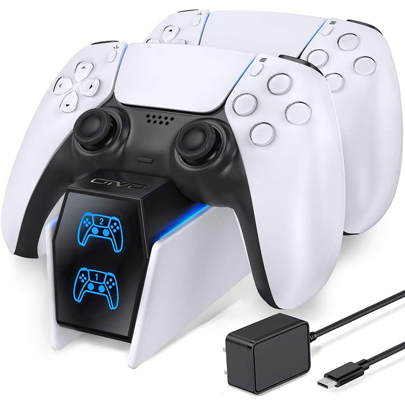 OIVO PS5 Controller Charger Station, PS5 Charging Station with Fast Charging AC Adapter 5V/3A