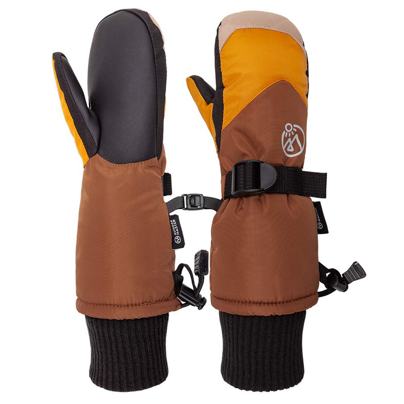 OutdoorMaster Kids Ski Gloves, Kids Ski Mittens Long Cuff Waterproof Winter Gloves