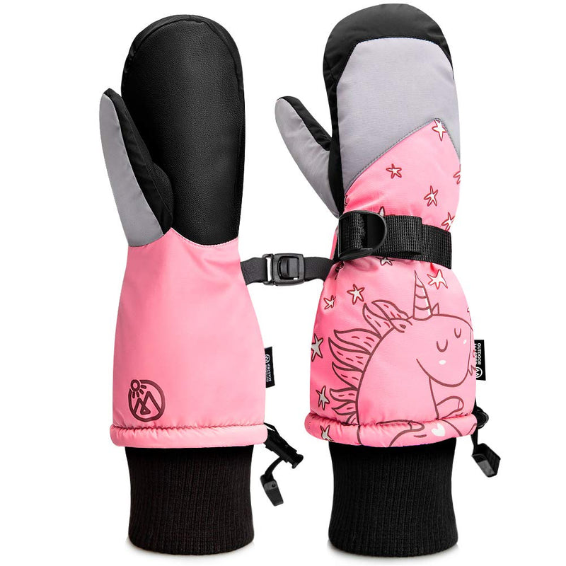 OutdoorMaster Kids Ski Gloves, Kids Ski Mittens Long Cuff Waterproof Winter Gloves