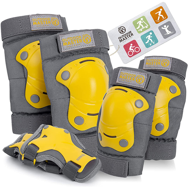 OutdoorMaster Kids/Youth Protective Gear - Knee Pads Elbow Pads Wrist Guard 6-in-1 Set