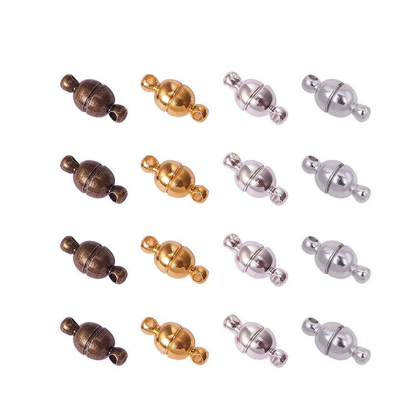 PH PandaHall 100 Sets Brass Magnetic Clasps Mixed Color for Jewlery Making