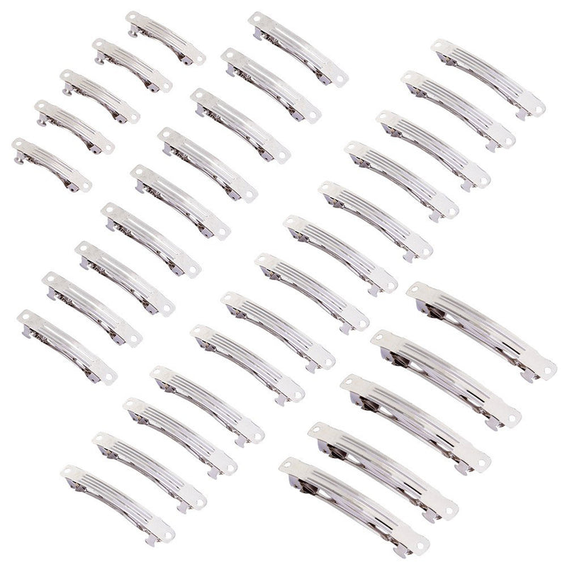 PH PandaHall 120pcs 4 Size Barrette Snap Hair Clips for DIY Clip Craft