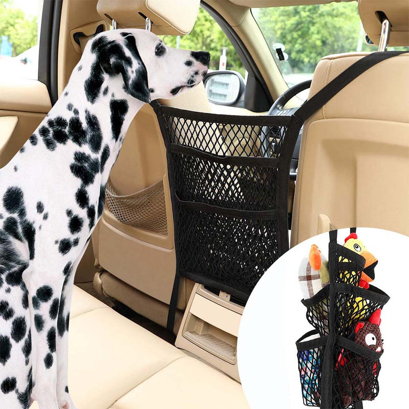 Pawaboo Dog Car Barrier, 5-Layer Dog Net Safe Drive Disturb Stopper, Easy Install Pet Stretchable Mesh Obstacle
