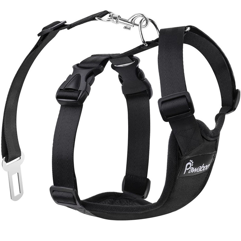 Pawaboo Dog Safety Vest Harness, Pet Car Harness Vehicle Seat Belt for Driving Safety