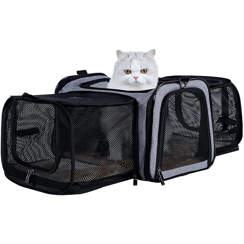 Petsfit Airline Approved Solid Expandable Soft-Sided Carrier with 2 Large Extensions