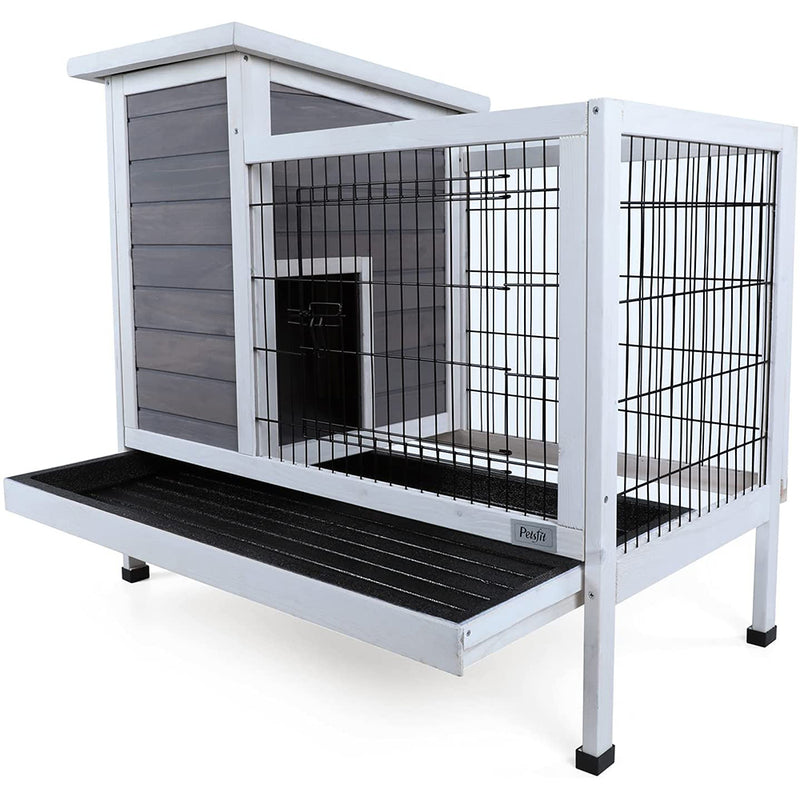 Petsfit Rabbit Hutch Indoor Bunny Cage with Pull Out Tray