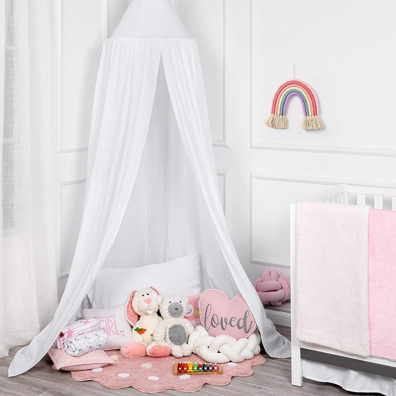 TILLYOU  Princess Cotton Collection Nursery Bed Canopy,Toddler Bed, Reading & Playin