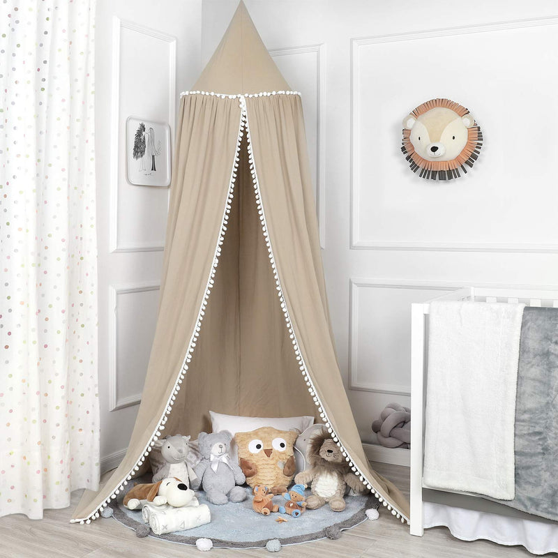 TILLYOU  Princess Cotton Collection Nursery Bed Canopy,Toddler Bed, Reading & Playin