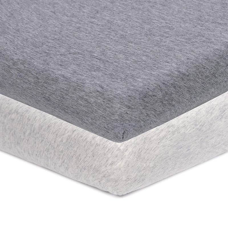 Pro Goleem Fitted Crib Sheet 100% Jersey Cotton 2 Pack Soft Crib Sheet for Standard Crib and Toddler Mattress