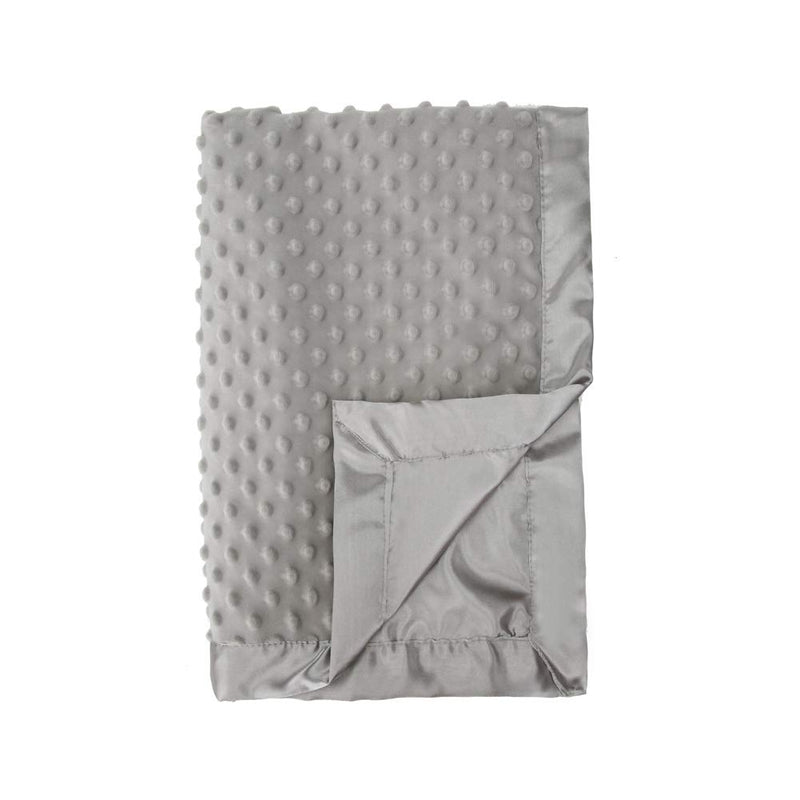 Pro Goleem Grey Baby Soft Minky Dot Blanket with Silky Satin Backing Gifts