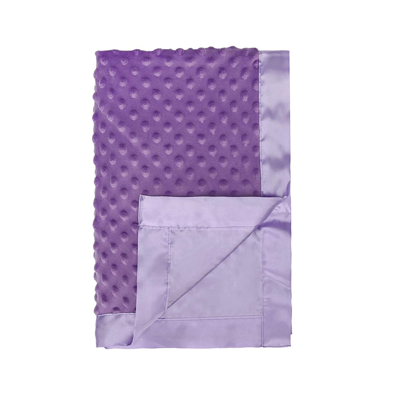 Pro Goleem Grey Baby Soft Minky Dot Blanket with Silky Satin Backing Gifts