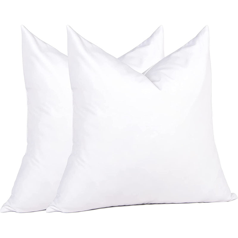 Puredown Down Feather Pillow Inserts Set of 2 for Couch, Recliner, Bed Decor, 100% Cotton Covers, Square