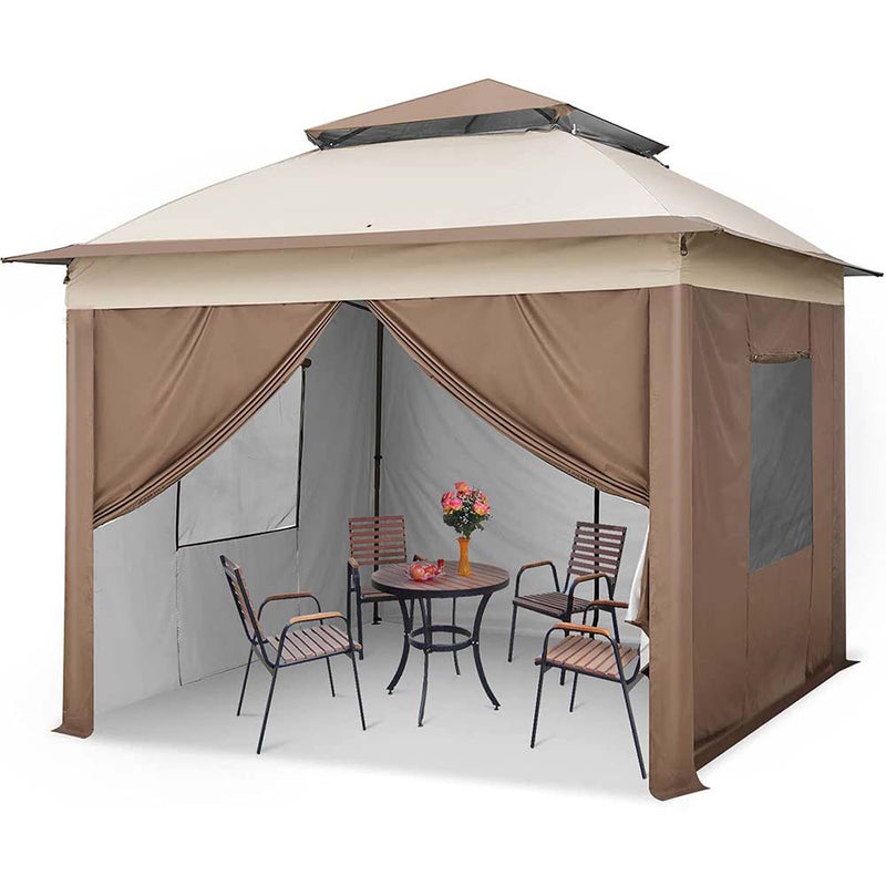 Quictent 11x11 Pop up Canopy Tent with 4 Sidewalls Instant Outdoor, Double Layer Roof