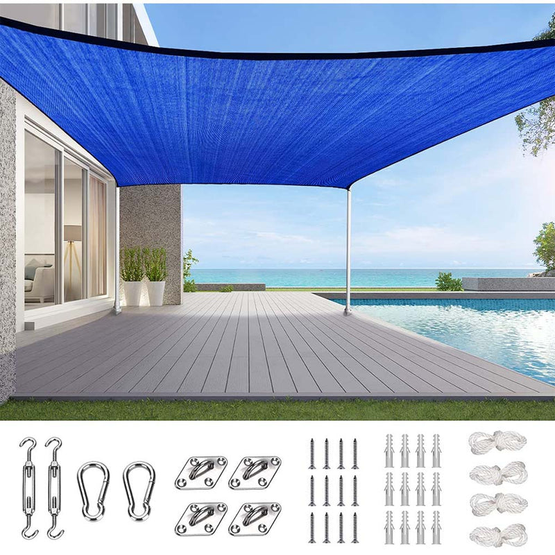 Quictent 185G HDPE Sun Shade Sail with Hardware Kit Canopy 98% UV Block