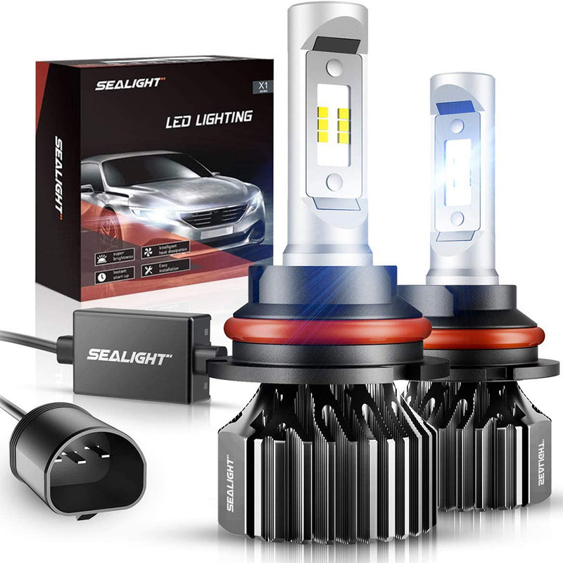 SEALIGHT 9007/HB5 LED Bulbs 14000LM Dual Bulbs X1 Series 6000K Xenon White