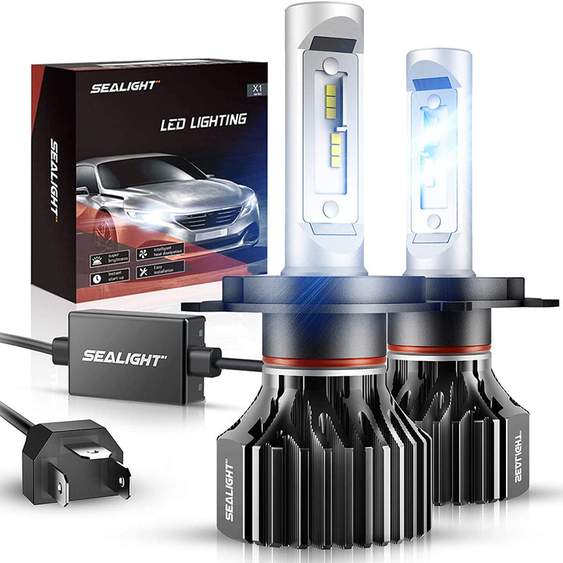 SEALIGHT H4/9003/HB2 LED Bulbs X1 Series Dual Xenon White 6000K 6000LM