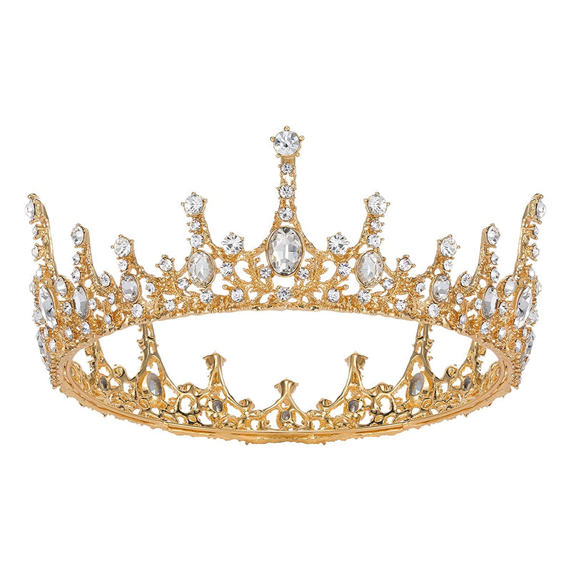 SWEETV Crystal Baroque Queen Crown - Vintage Princess Tiara, Pearl Hair Accessories