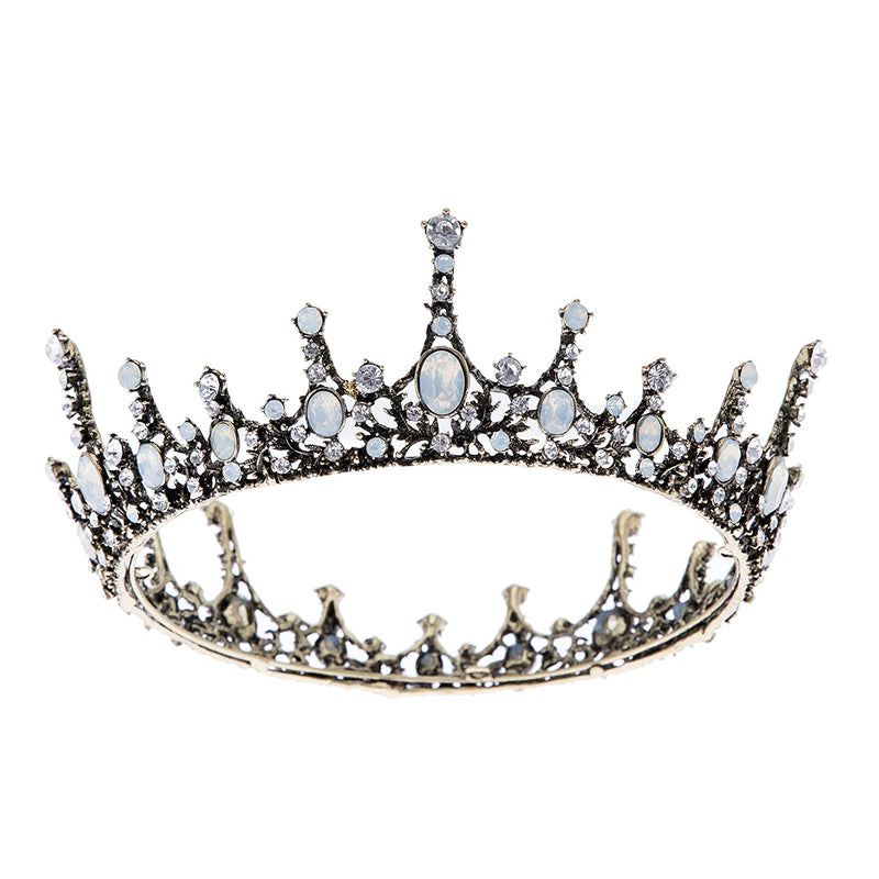 SWEETV Crystal Baroque Queen Crown - Vintage Princess Tiara, Pearl Hair Accessories