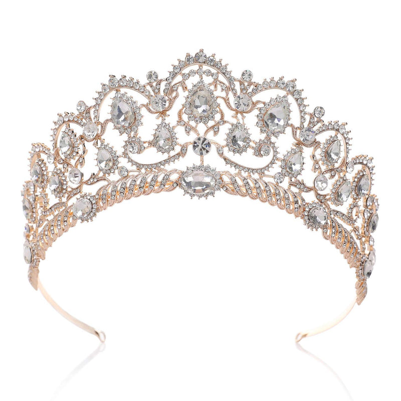 SWEETV Crystal Wedding Tiara for Bride - Rhinestone Princess Crown
