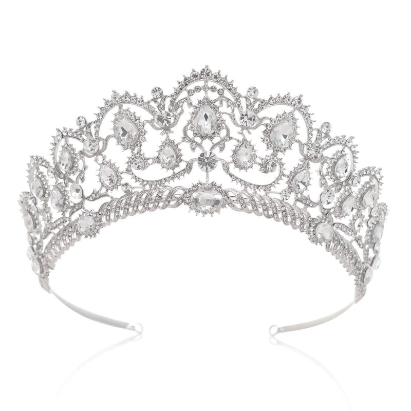 SWEETV Crystal Wedding Tiara for Bride - Rhinestone Princess Crown