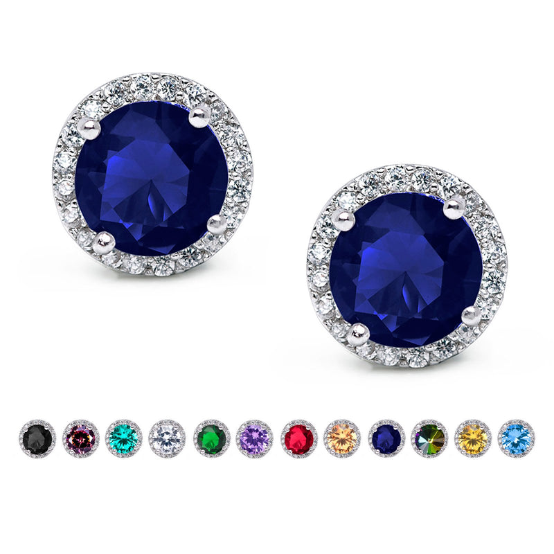 SWEETV Cubic Zirconia Stud Earrings, Rhinestone Hypoallergenic Earrings