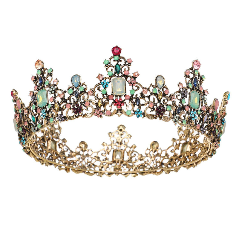 SWEETV Jeweled Baroque Queen Crown - Rhinestone Wedding Crowns and Tiaras