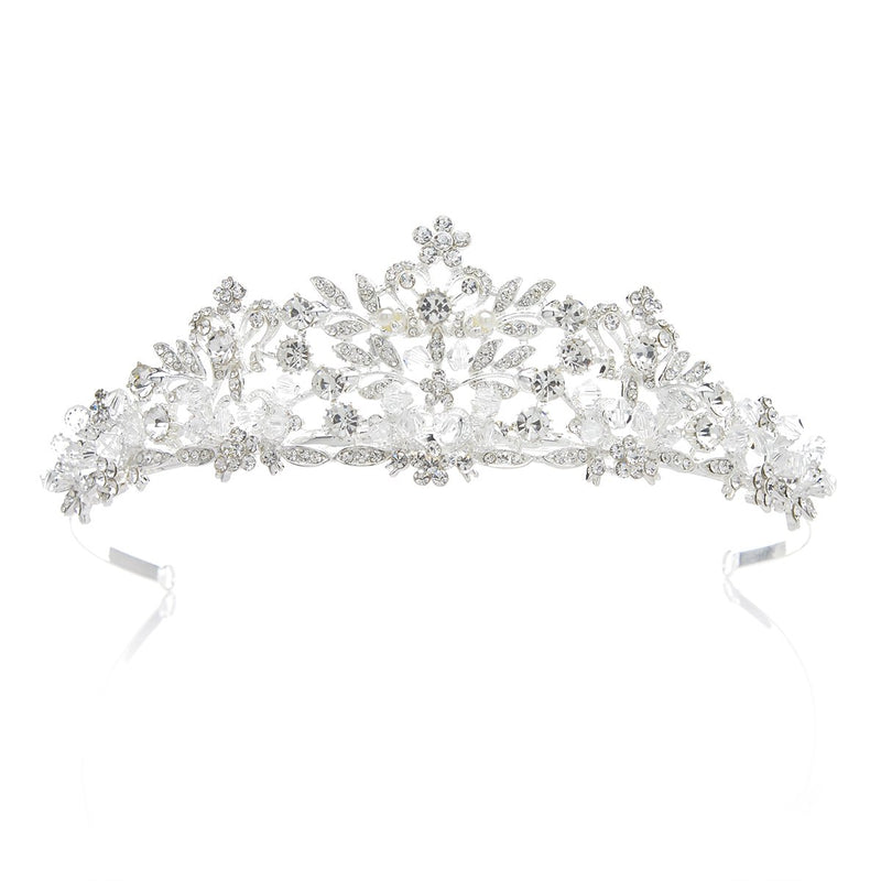 SWEETV Rose Gold Wedding Tiara - Pageant Tiara Headband, Rhinestone Bridal Crown for Brides