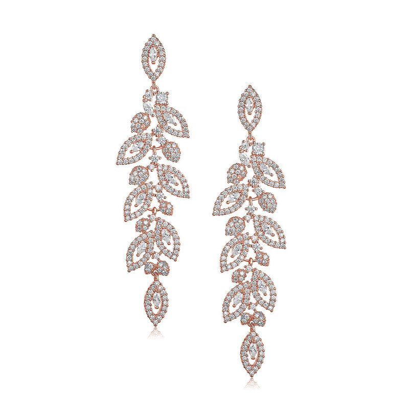 SWEETV Wedding Bridal Chandelier Earrings, Crystal Rhinestone Drop Dangle Earrings for Women Brides