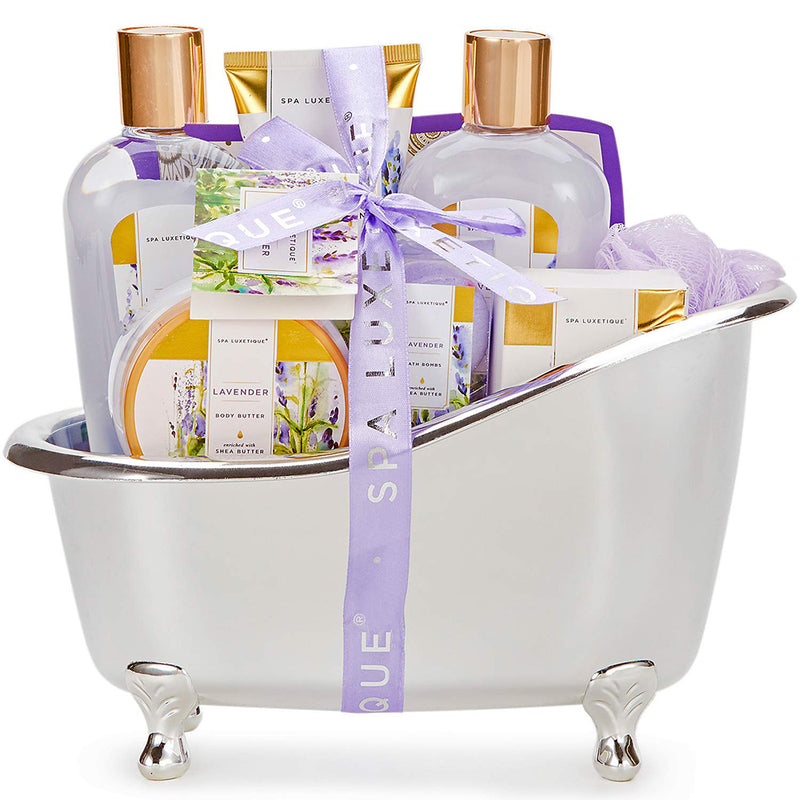 Spa Luxetique Lavender Bath Gift Baskets for Women - 8 Pcs