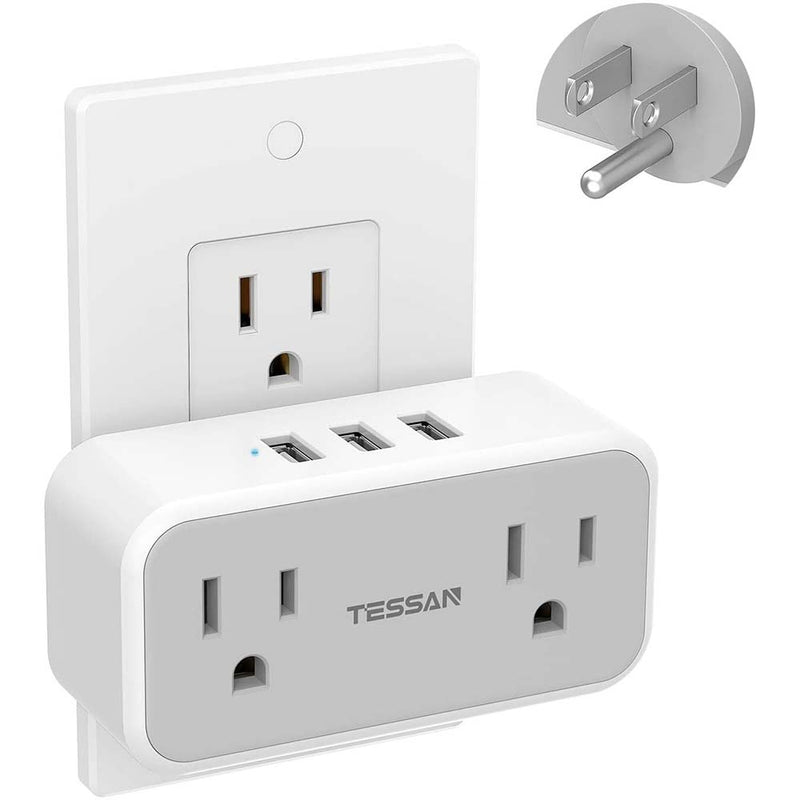 TESSAN Multi Plug Outlet Extender with USB, Double Electrical Outlet Splitter Wall Charger