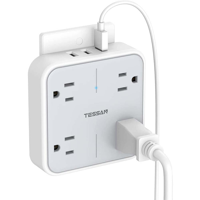 TESSAN Multi Plug Outlet Extender with USB, Surge Protector Outlet Splitter  Wall Charger