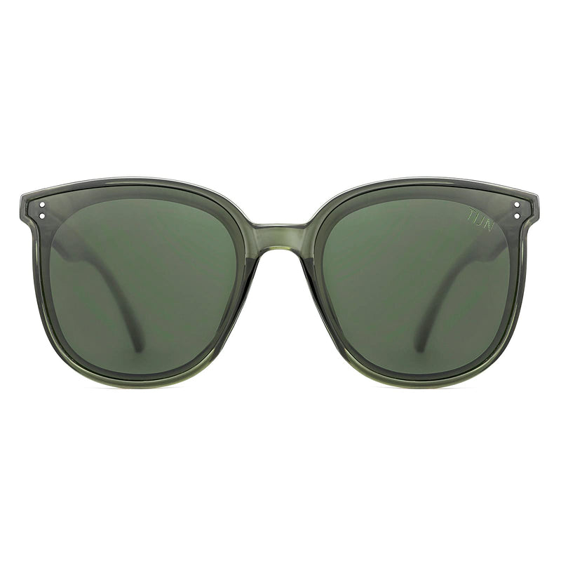 TIJN Oversized Polarized Sunglasses Round Trendy Large Sun Glasses UV Protection