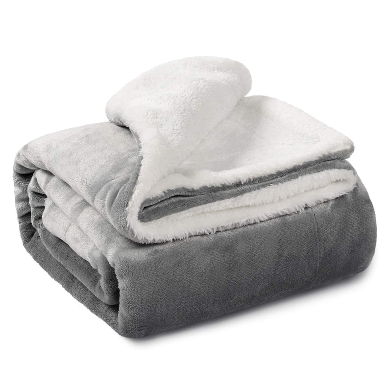 TILLYOU Reversible Plush Sherpa Fleece Baby Blanket,fuzzy Fluffy Warm Throw Blanket