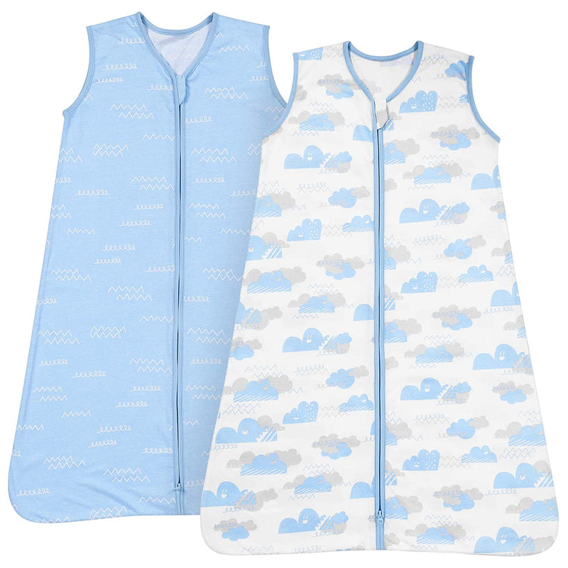 TILLYOU Breathable Cotton Baby Wearable Blanket , Super Soft Lightweight Sleeveless Sleep Bag Sack Clothes