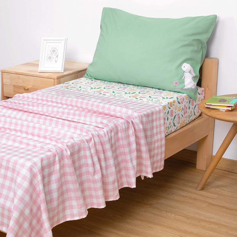 TILLYOU Brushed Microfiber Toddler Sheet Set,Silky Soft,Breathable and Lightweight Bedding Set