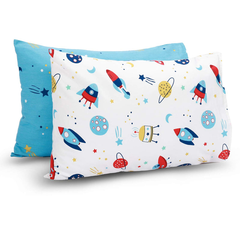 TILLYOU Cotton Collection Breathable Toddler Pillowcases Set of 2 Machine Washable & Super Soft