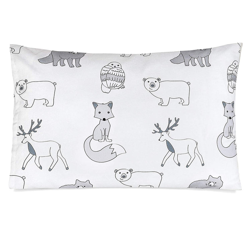 TILLYOU Ergonomic Nursery Baby Pillow , cotton Toddler Child Pillow with Pillowcase