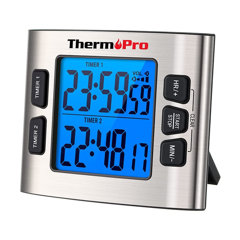 ThermoPro TM02 Digital Kitchen Timer with Adjustable Loud Alarm and Backlight LCD