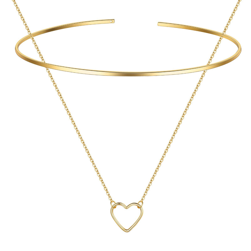 Turandoss Dainty Gold Choker Necklaces for Women - 14K Gold Plated