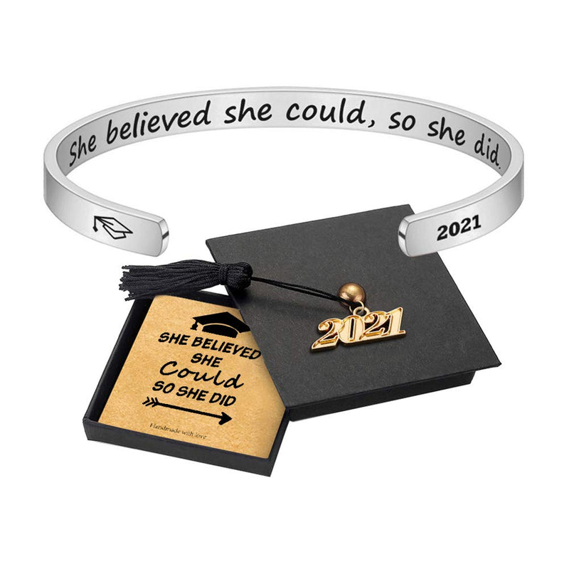 Turandoss Graduation Gifts Cuff Bracelet - Engraved Inspirational Bracelet