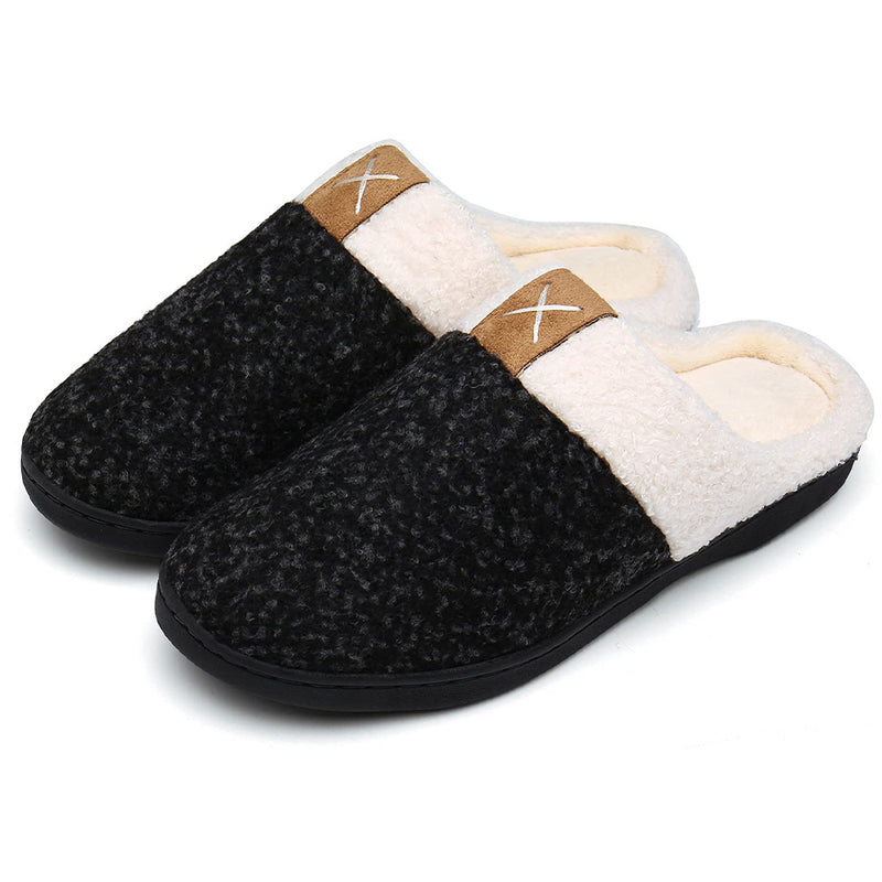 UBFEN Womens Mens Slippers Memory Foam Comfort Fuzzy Plush Lining Slip