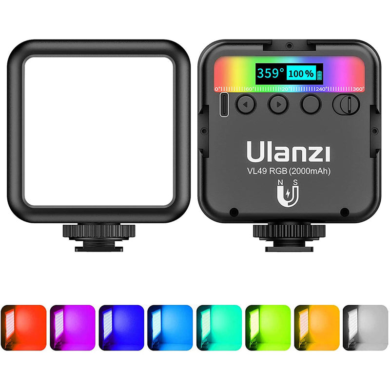 ULANZI VL49 RGB Video Lights, LED Camera Light 360° Full Color Portable Photography Lighting